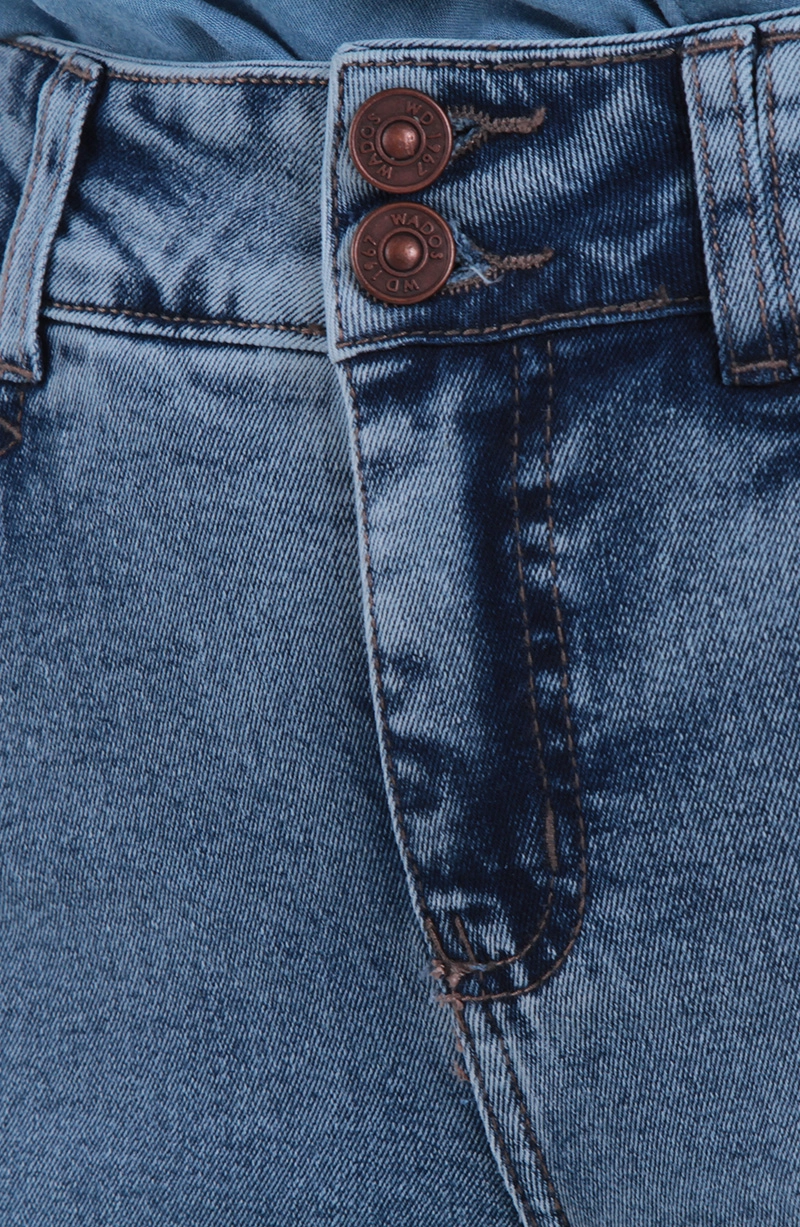 BERMUDA JORT DENIM TIRO ALTO PRETINA INTERNA 2 BOTONES - 2