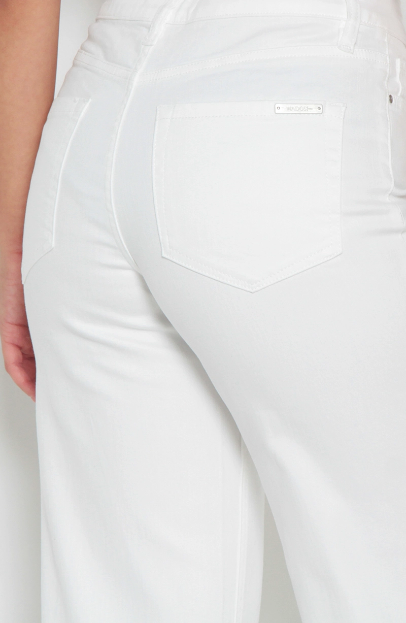 JEANS MUJER  COLOR WIDE LEG TIRO ALTO PRETINA BASICA 1 BOTON - 6
