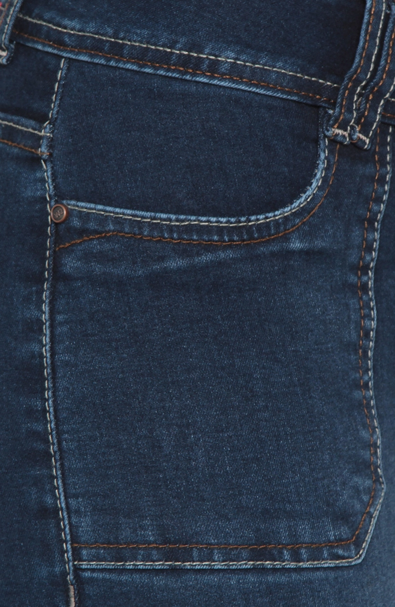 JEANS MUJER CARGO PIERNA FLARE TIRO ALTO PRETINA MEDIA - 3