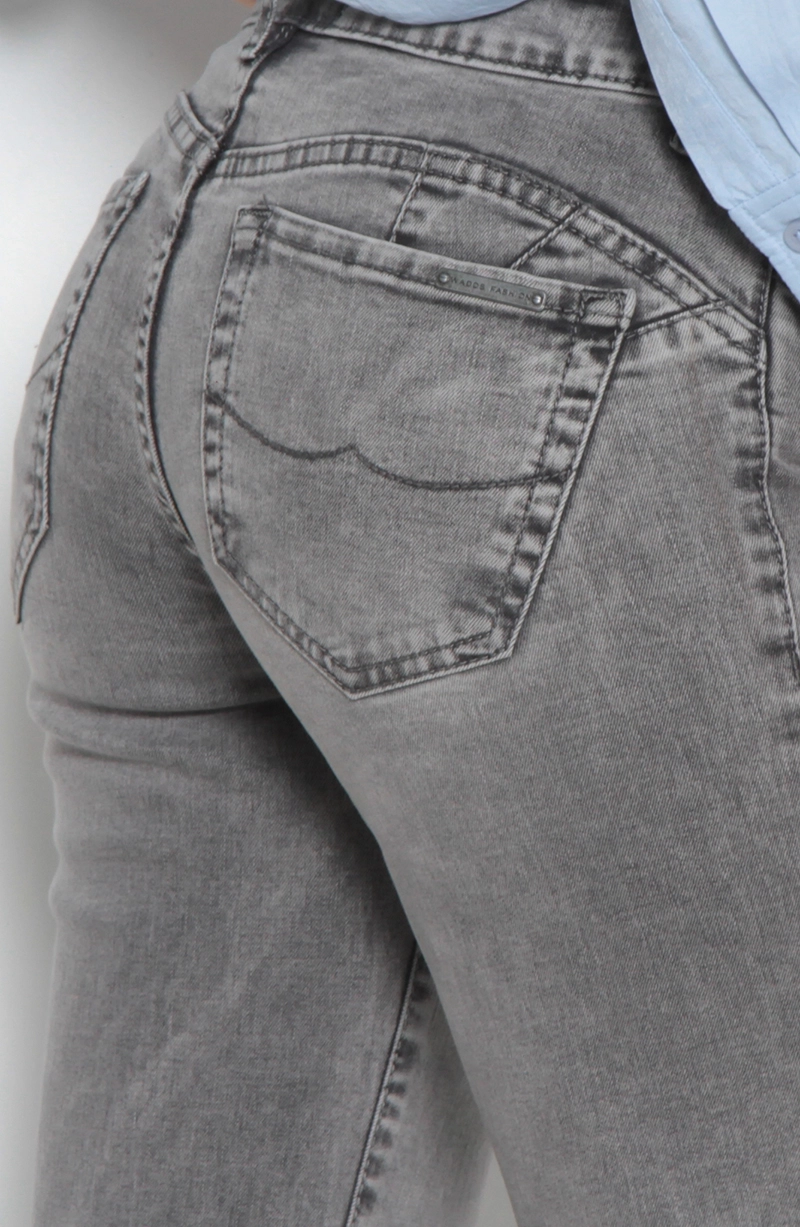 JEANS MUJER RECTO TIRO MEDIO PRETINA BASICA 1 BOTON - 6