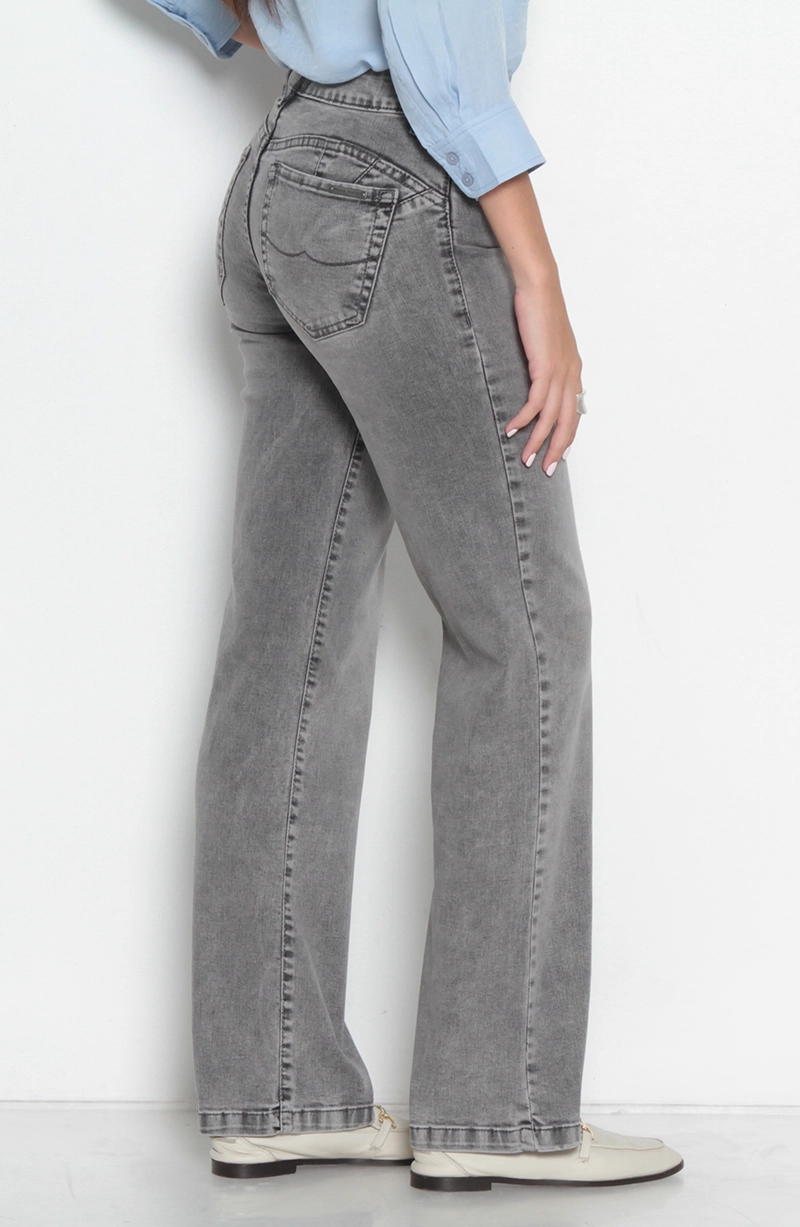 JEANS MUJER RECTO TIRO MEDIO PRETINA BASICA 1 BOTON - 7