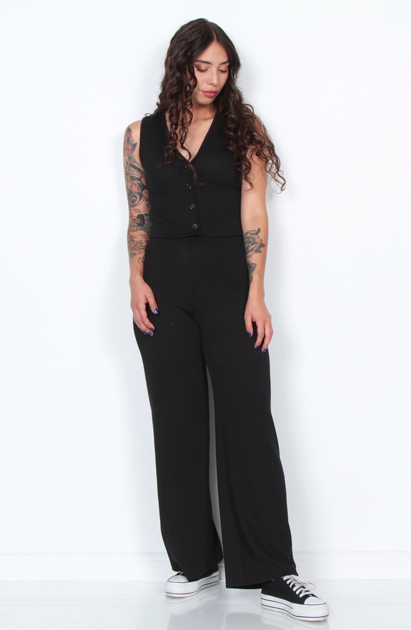 CONJUNTO VEST Y PANTALON SOLIDO - 4