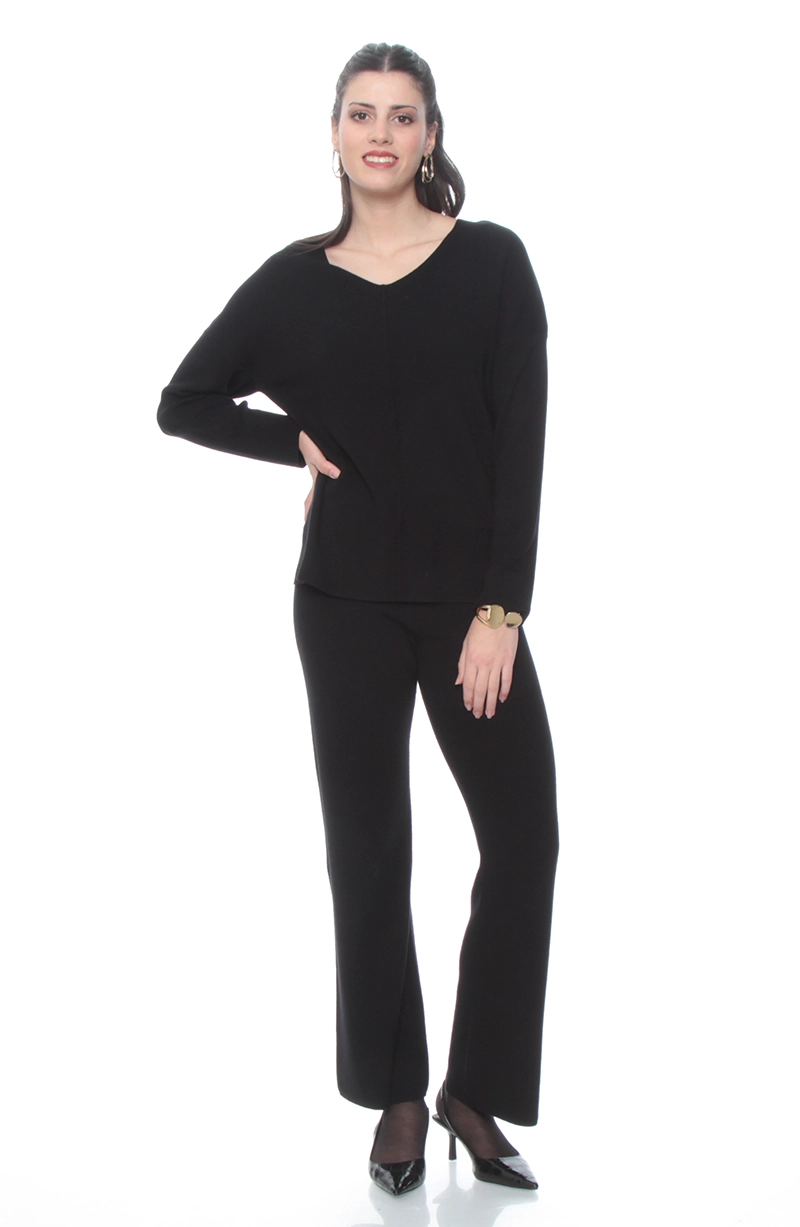 CONJUNTO SWEATER Y PANTALON SOLIDO - 1
