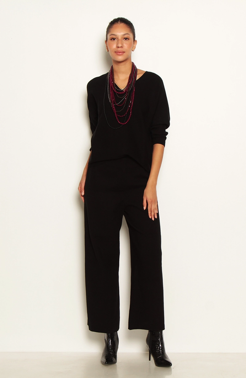 CONJUNTO TEJIDO SWEATER Y PANTALON WIDE LEG - 1