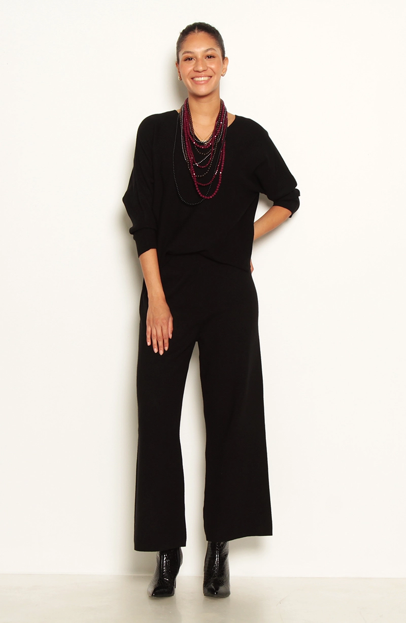 CONJUNTO TEJIDO SWEATER Y PANTALON WIDE LEG - 2