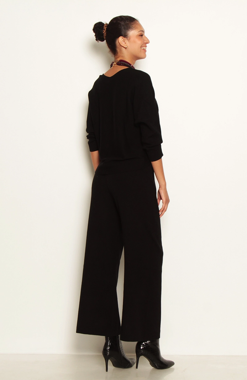CONJUNTO TEJIDO SWEATER Y PANTALON WIDE LEG - 5