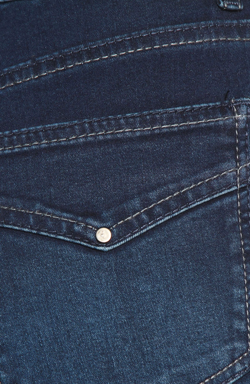 JEANS MUJER TIRO MEDIO  PRETINA  BOLSILLO TAPETA FALSA - 6