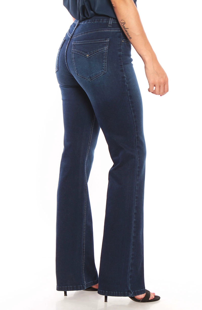 JEANS MUJER TIRO MEDIO  PRETINA  BOLSILLO TAPETA FALSA - 8
