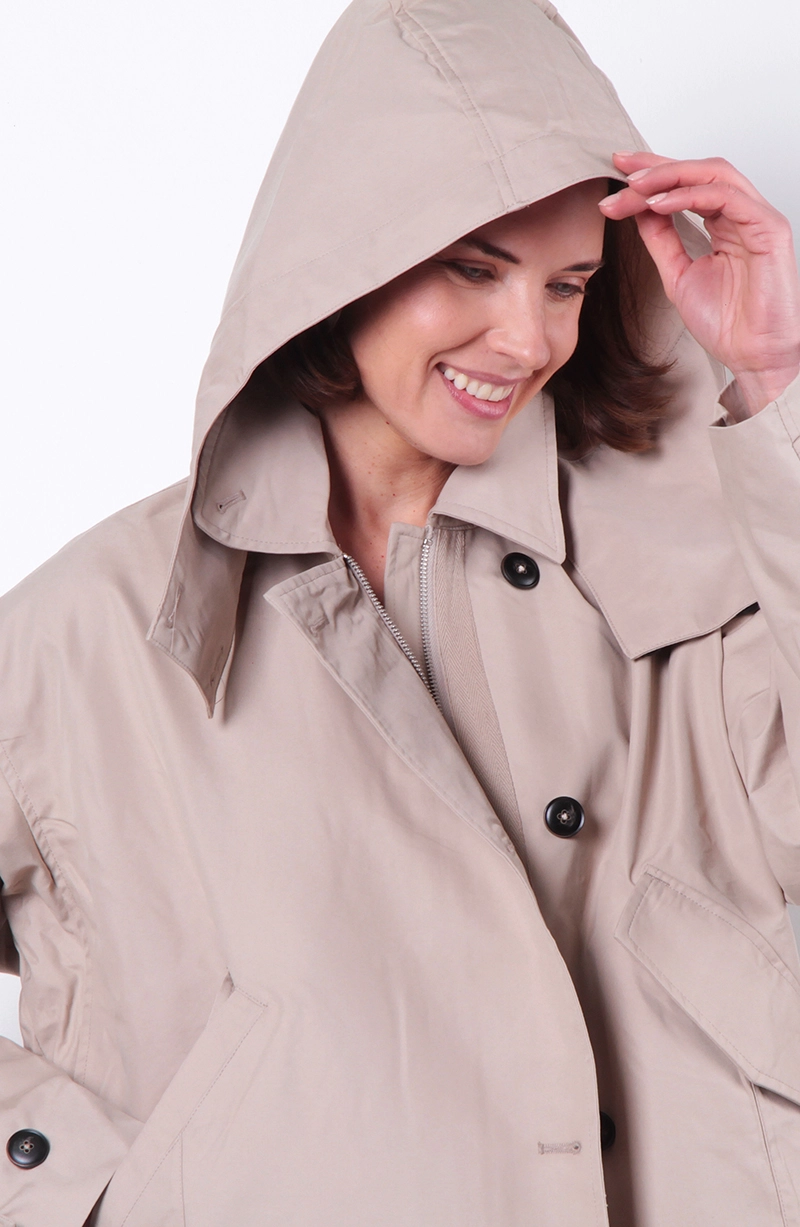 CHAQUETA MANGA LARGA CRUZADA  CON BOLSILLOS - 1