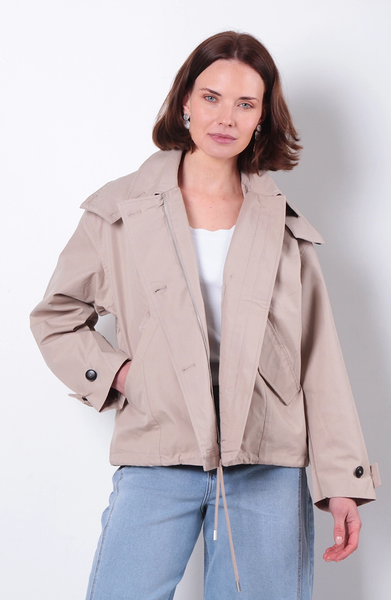 CHAQUETA MANGA LARGA CRUZADA  CON BOLSILLOS - 5