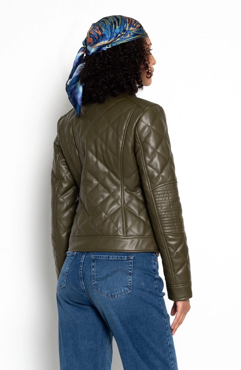 CHAQUETA MANGA LARGA ECOCUERO DIAMOND CON BOLSILLOS - 7