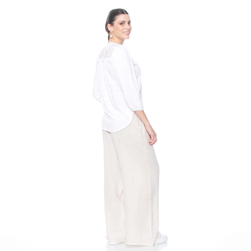 BLUSA MANGA 3/4 CON BRODERY EN DELANTERO Y ESPALDA ESCOTE V - 8