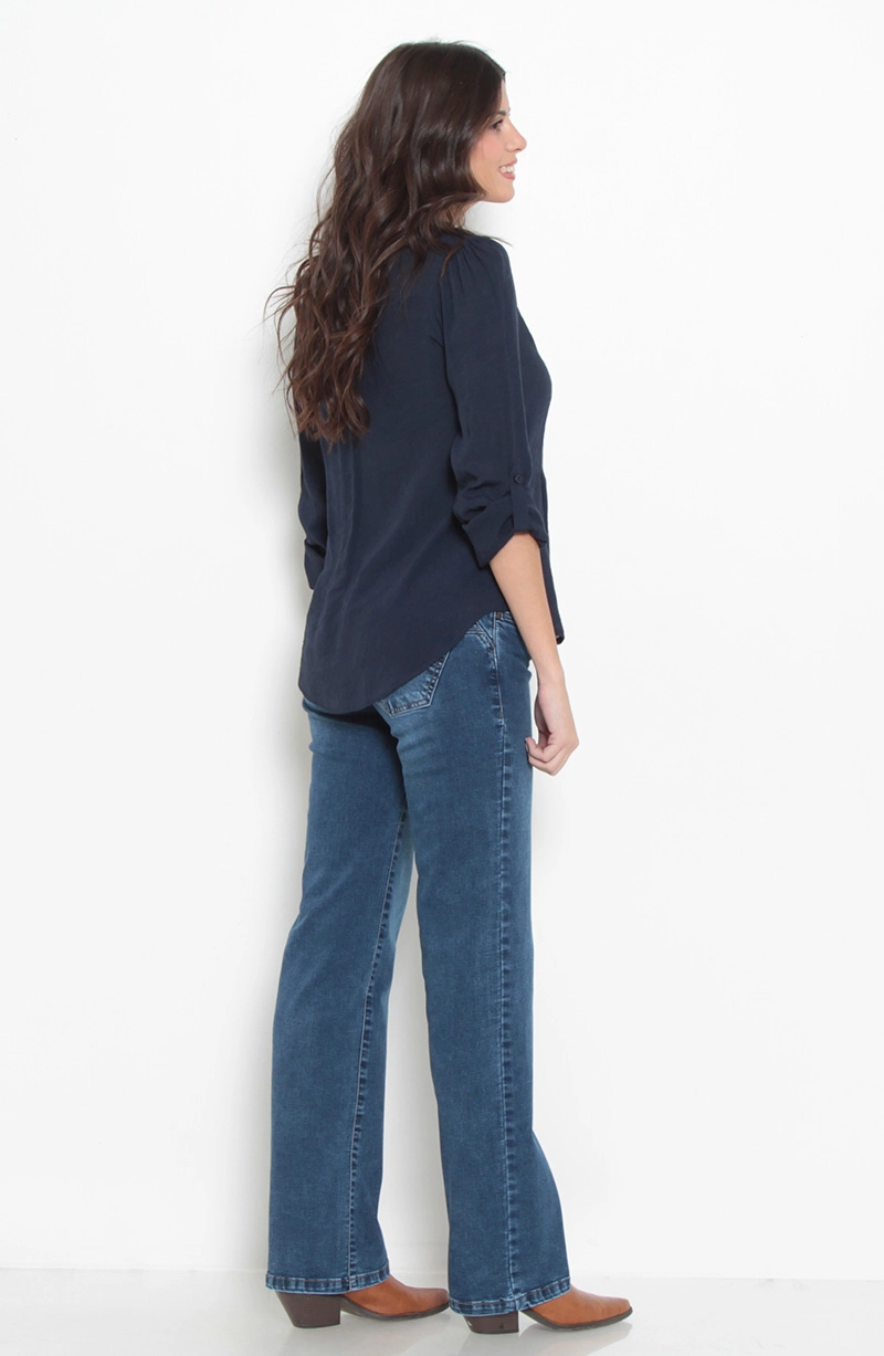 BLUSA MANGA LARGA ESCOTE V ABOTONADA EN DELANTERO - 7