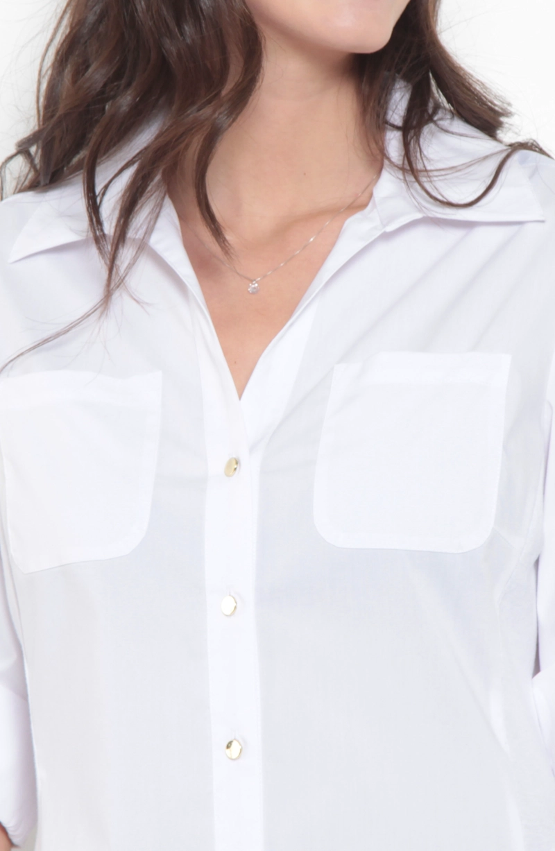 BLUSA MANGA 3/4 ESCOTE V CON BOLSILLOS - 2