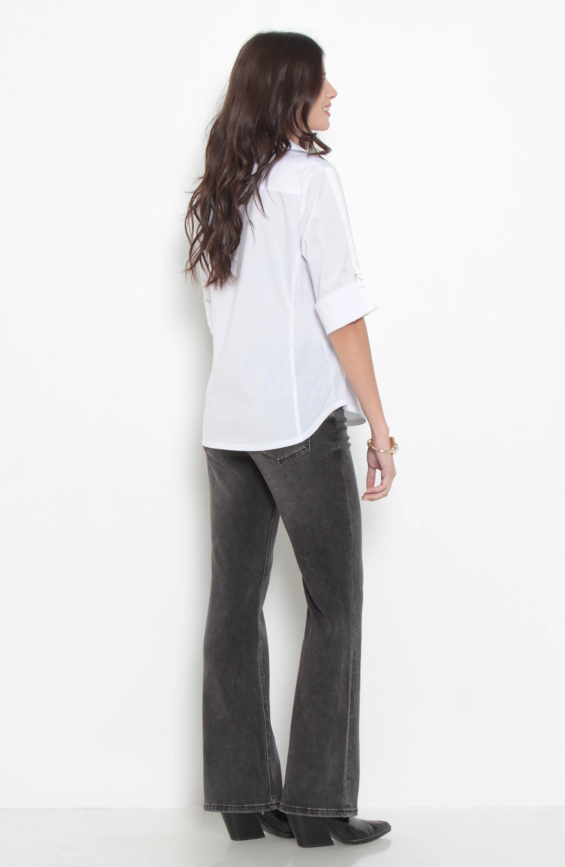 BLUSA MANGA 3/4 ESCOTE V CON BOLSILLOS - 6