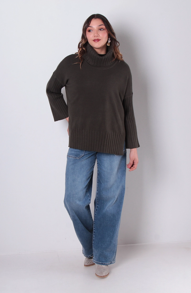 SWEATER MANGA LARGA CUELLO ALTO - 5