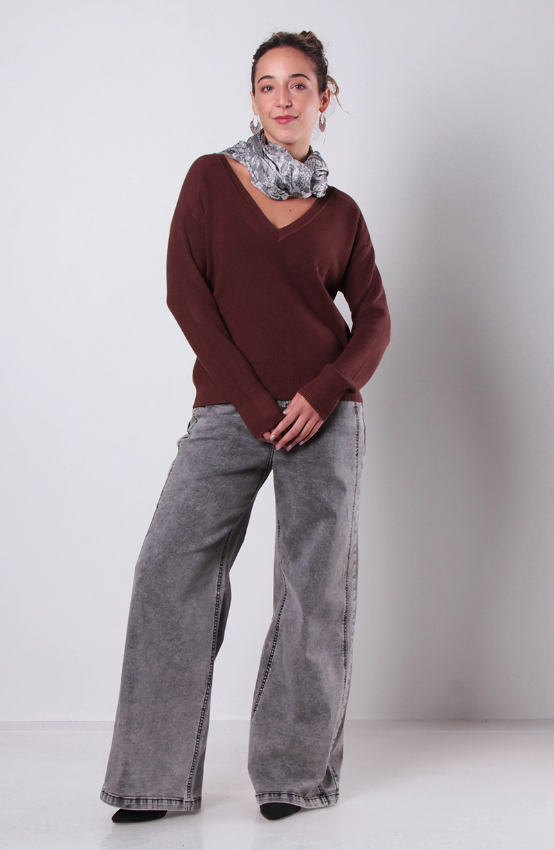 SWEATER MANGA LARGA ESCOTE V - 5