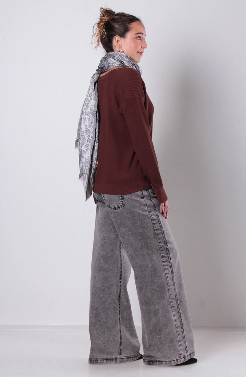 SWEATER MANGA LARGA ESCOTE V - 6