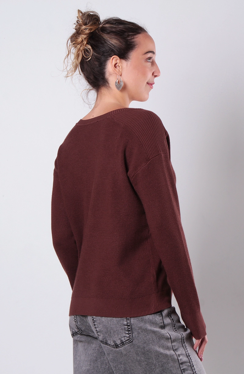 SWEATER MANGA LARGA ESCOTE V - 7