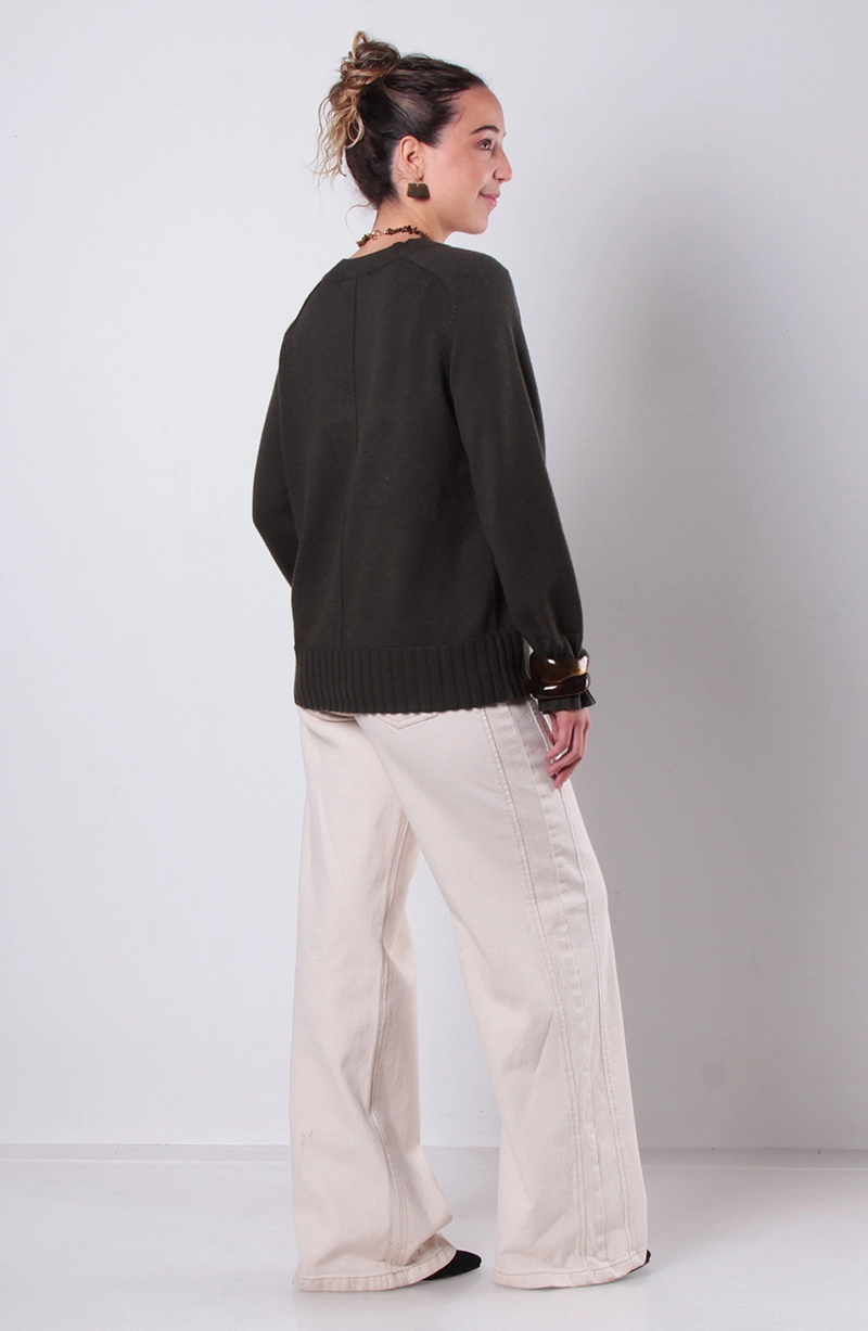 SWEATER MANGA LARGA ESCOTE REDONDO CON TEXTURA - 6