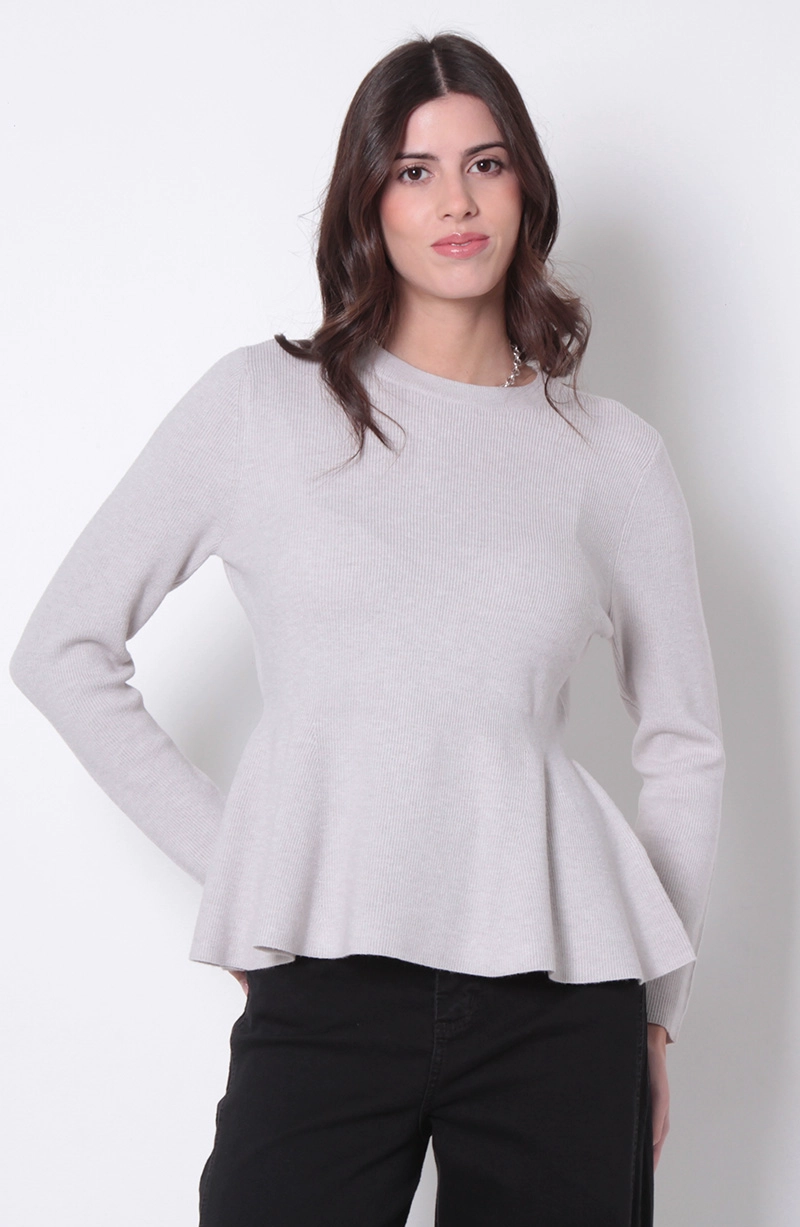 SWEATER MANGA LARGA CUELLO REDONDO - 1