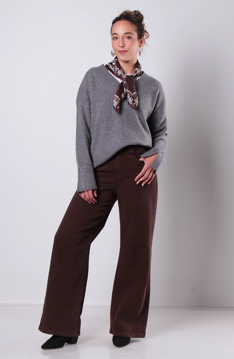 SWEATER MANGA LARGA ESCOTE V - 5
