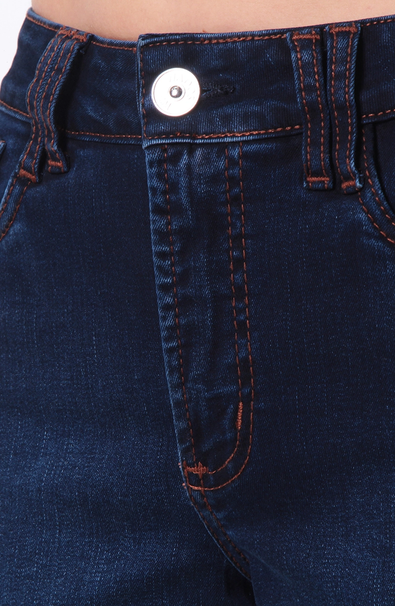 JEANS MUJER BASICO WIDE TIRO MEDIO PRETINA UN BOTON - 2