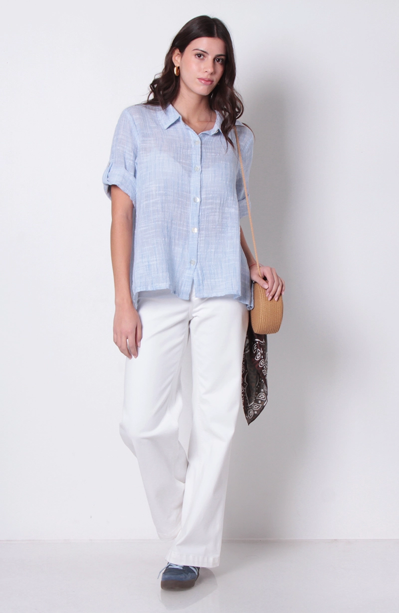 BLUSA MANGA 3/4 ABOTONADA EN DELANTERO - 5