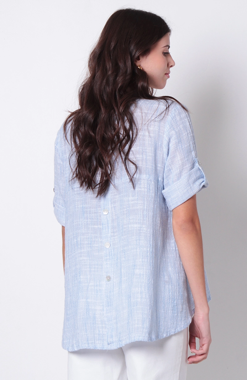 BLUSA MANGA 3/4 ABOTONADA EN DELANTERO - 7