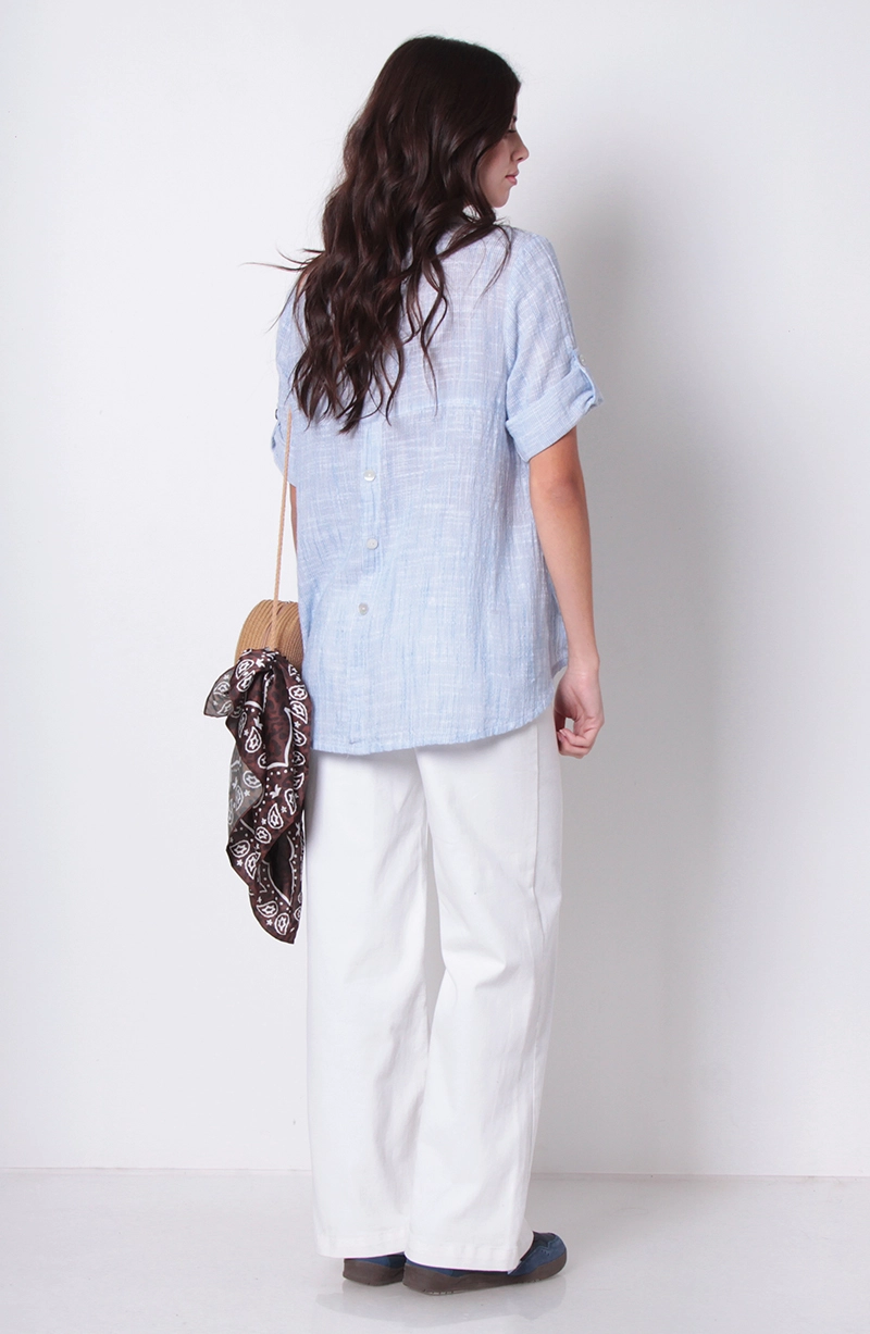 BLUSA MANGA 3/4 ABOTONADA EN DELANTERO - 8