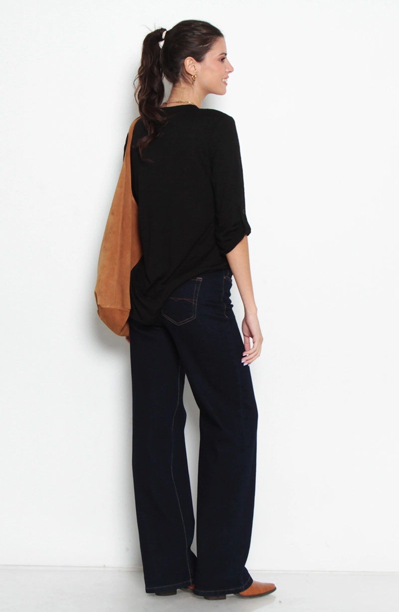 BLUSA MANGA 3/4 ABOTONADO EN DELANTERO CON BOLSILLO ESCOTE V - 7