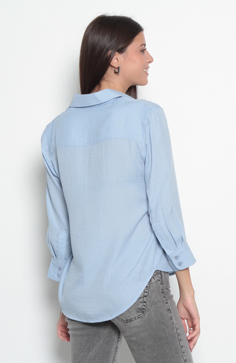 BLUSA MANGA 3/4 ABOTONADA EN DELANTERO - 7