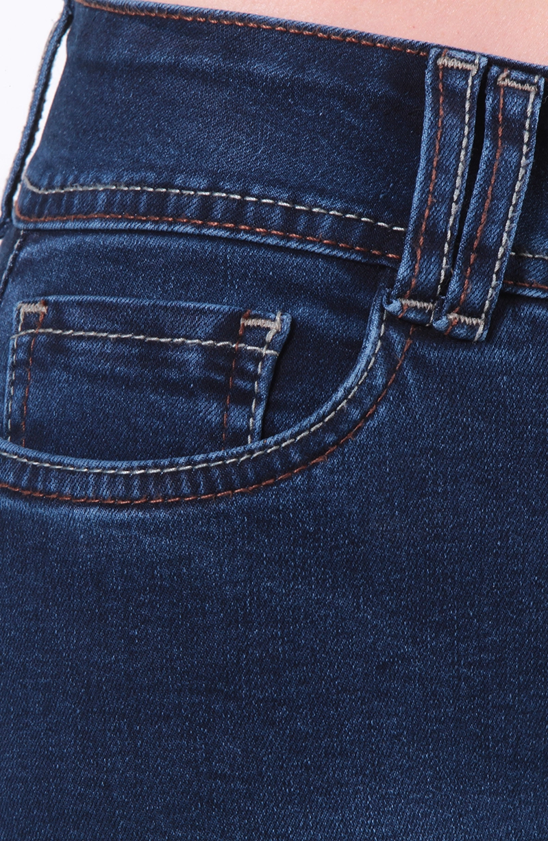 JEANS MUJER TIRO ALTO PIERNA FLARE PUSH UP PRETINA MEDIA - 2