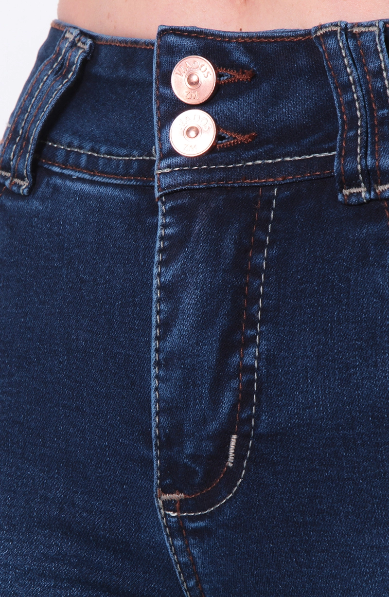 JEANS MUJER TIRO ALTO PIERNA FLARE PUSH UP PRETINA MEDIA - 3