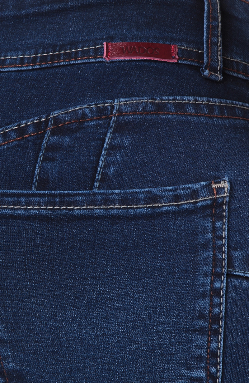 JEANS MUJER TIRO ALTO PIERNA FLARE PUSH UP PRETINA MEDIA - 6