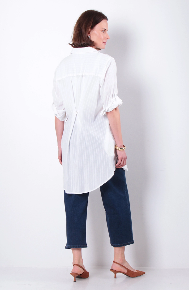 JEANS WIDE LEG CROPED TIRO MEDIO PRETINA BASICA CON CINTURON - 9