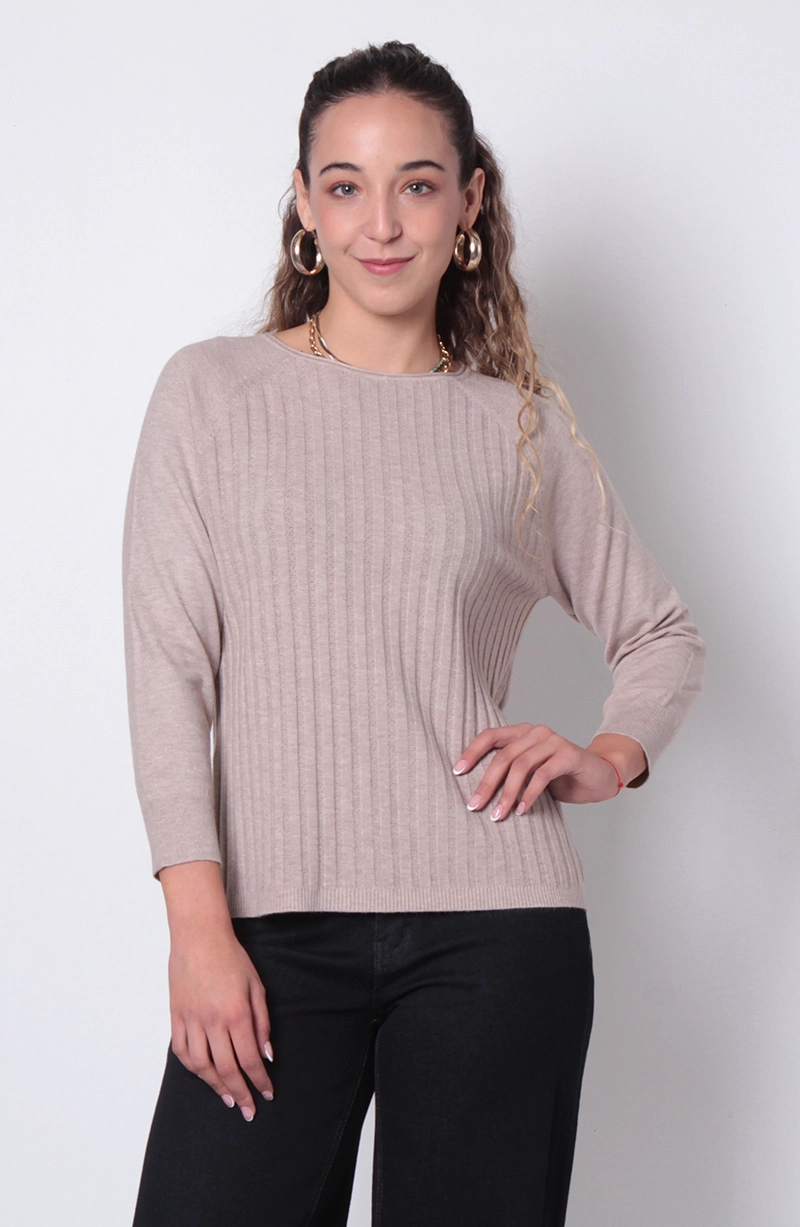 SWEATER MANGA 3/4 ESCOTE REDONDO - 1