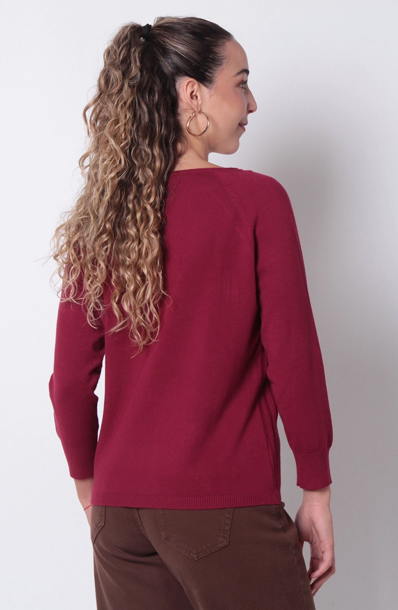 SWEATER MANGA 3/4 ESCOTE REDONDO - 4