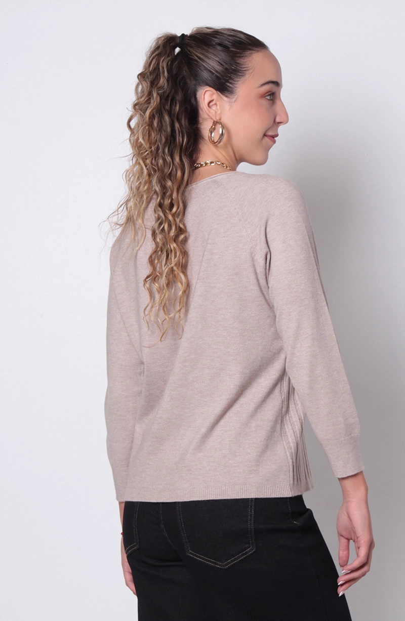 SWEATER MANGA 3/4 ESCOTE REDONDO - 5