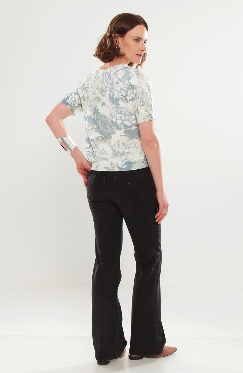 POLERA TEJIDA ESTAMPADA MANGA CORTA ESCOTE REDONDO - 5