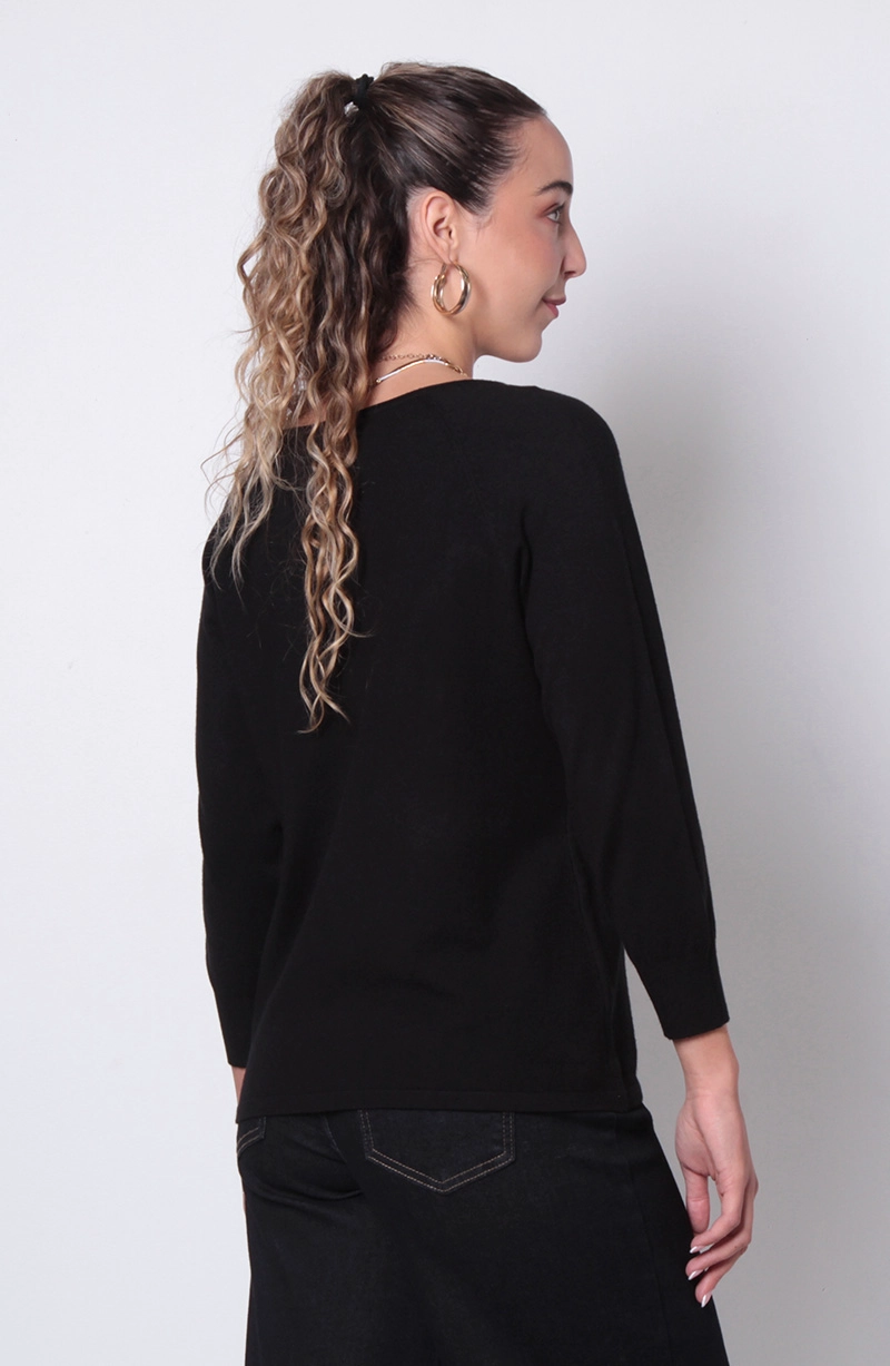 SWEATER MANGA 3/4 ESCOTE BOTE - 4