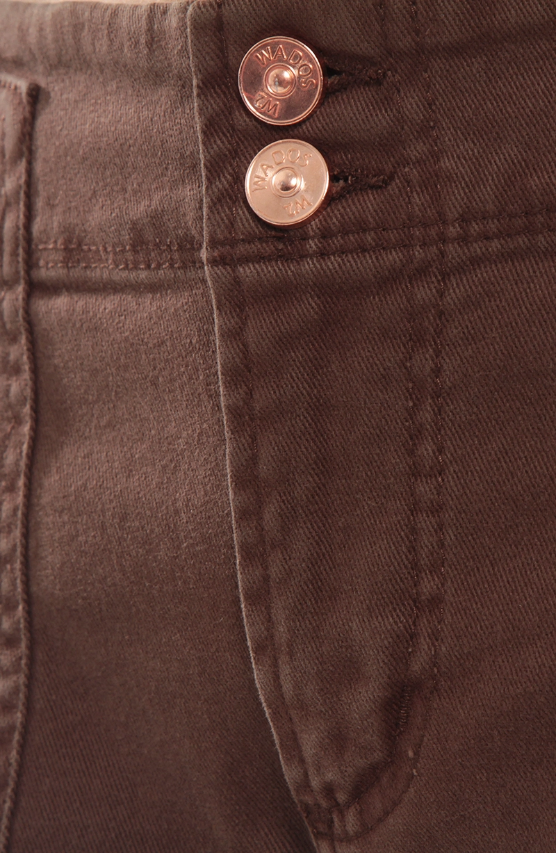 JEANS MUJER CARGO WIDE LEG TIRO ALTO PRETINA BASICA 1 BOTON - 2