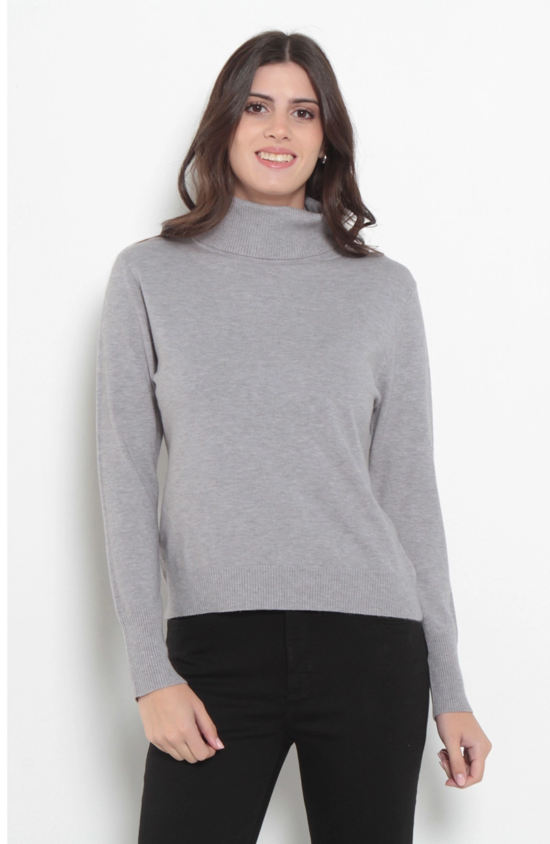 SWEATER MANGA LARGA CUELLO ALTO - 1