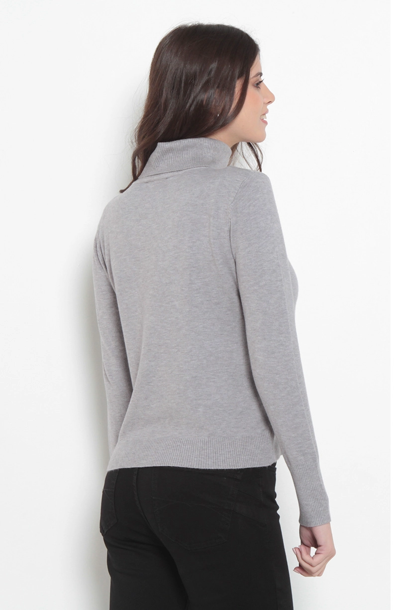 SWEATER MANGA LARGA CUELLO ALTO - 4