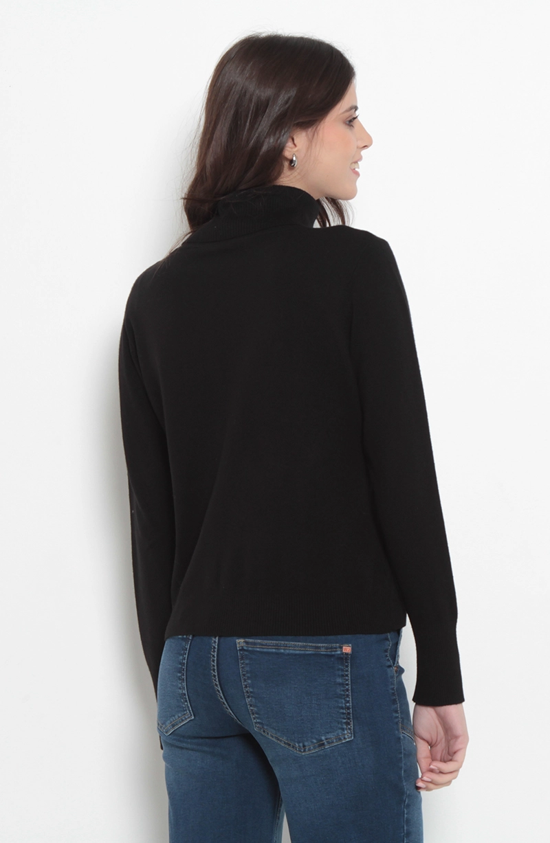 SWEATER MANGA LARGA CUELLO ALTO - 4