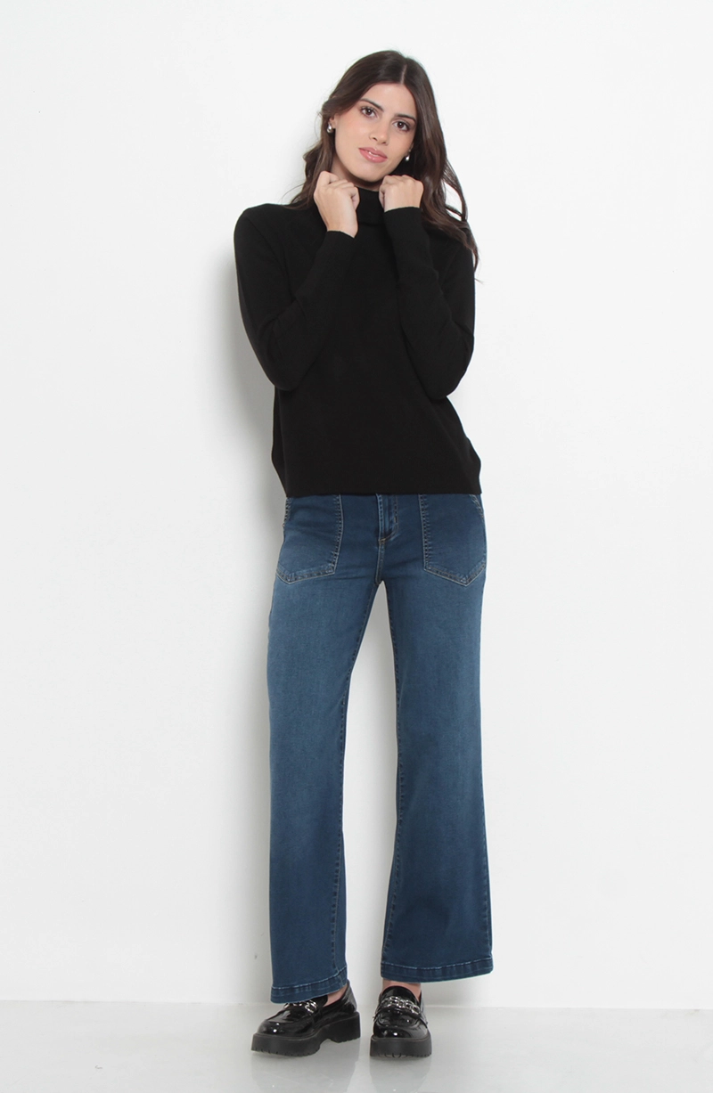 SWEATER MANGA LARGA CUELLO ALTO - 7