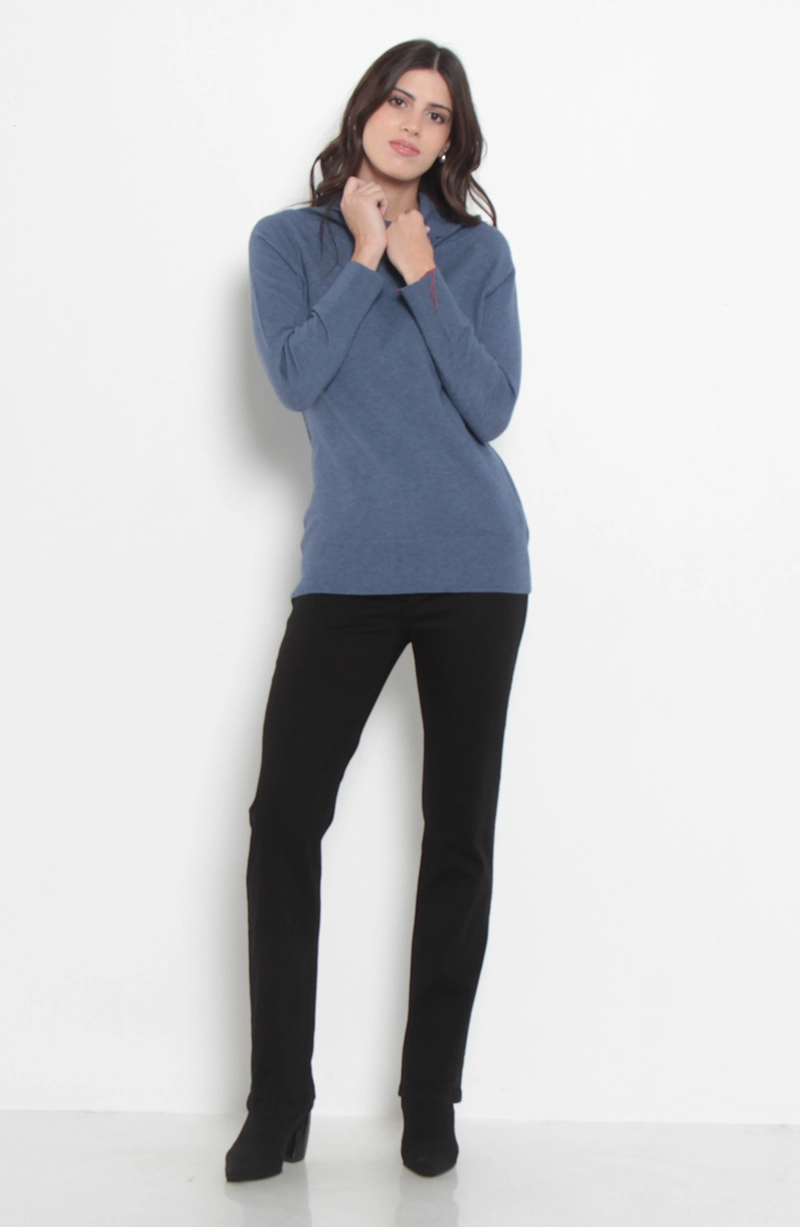SWEATER MANGA LARGA CUELLO ALTO - 3