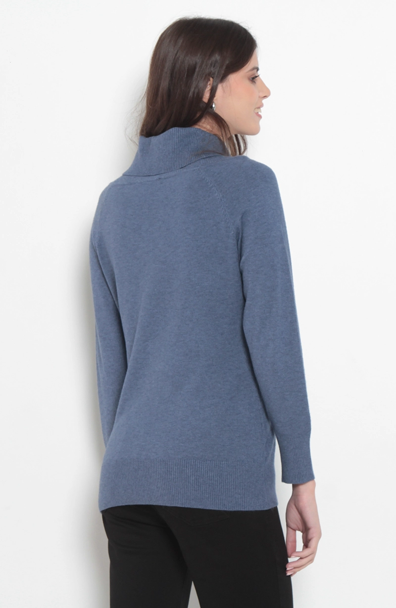 SWEATER MANGA LARGA CUELLO ALTO - 4
