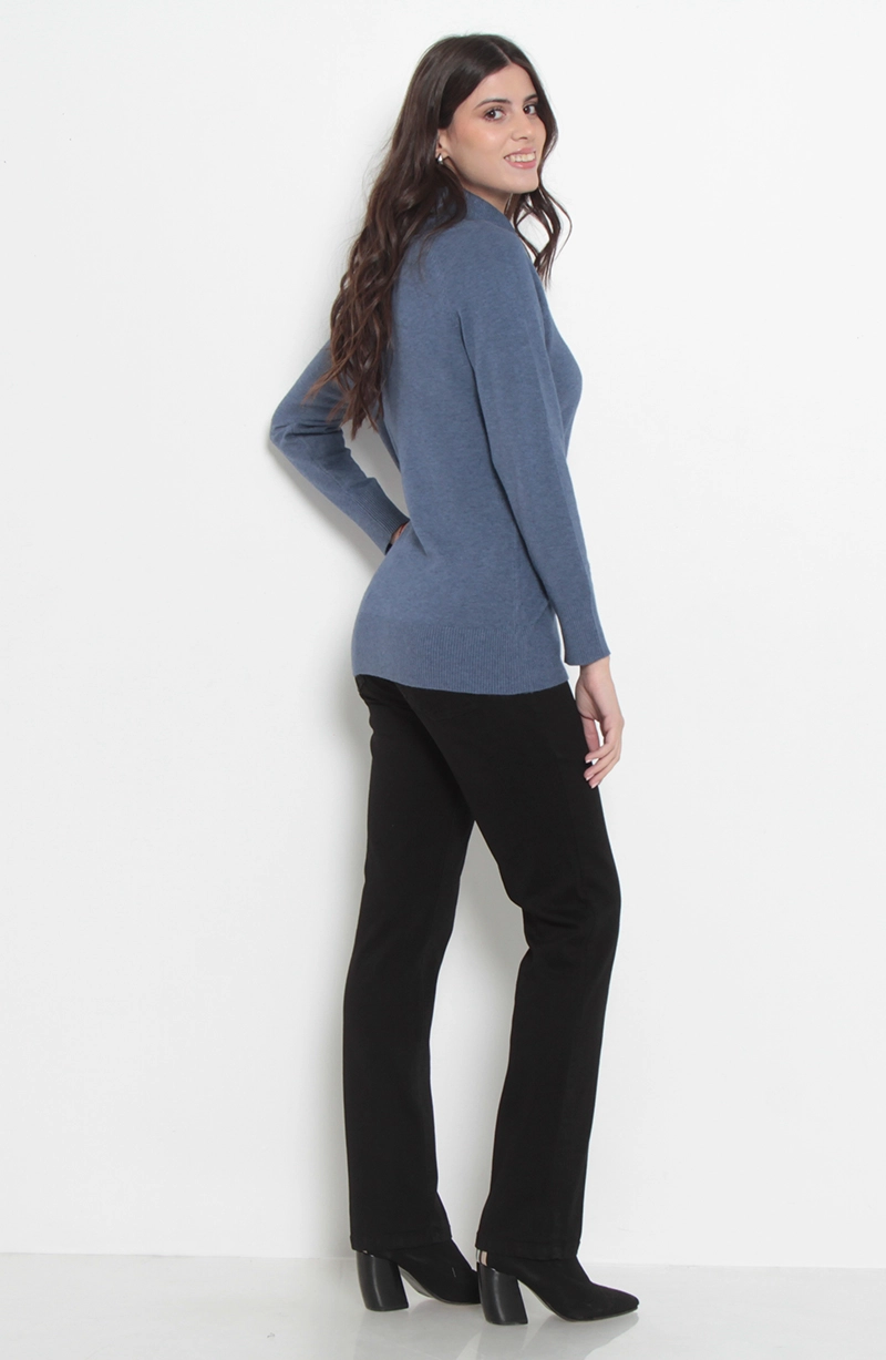 SWEATER MANGA LARGA CUELLO ALTO - 5