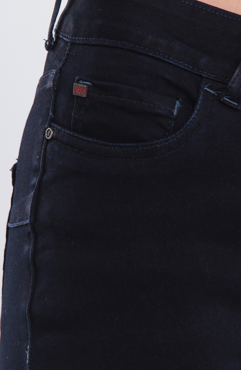 JEANS MUJER FLARE TIRO ALTO PRETINA BASICA 1 BOTON PUSH UP - 2